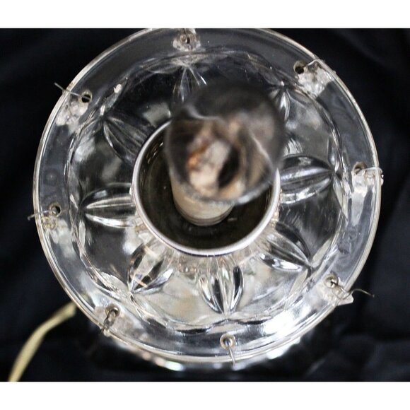 VTG Clear Crystal Lamp Light Floral Etch Hanging Pendant Victorian Glass Elegant - Picture 8 of 11
